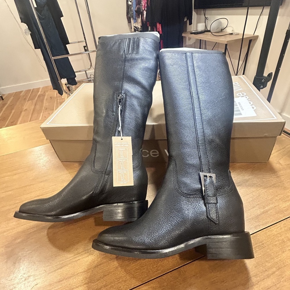 Dolce Vita Riding Boots Womens 6.5 Black Leather Kilian H2O Knee High Waterproof